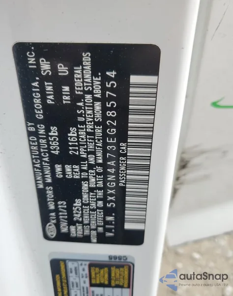 2014 Kia Optima Ex from USA, damaged, VIN 5XXGN4A73EG285754